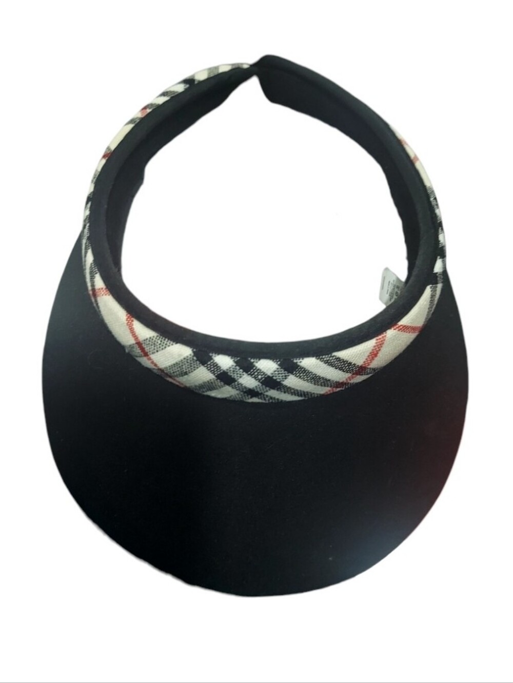 Lucky 7 Black Visor with Plaid Band - Women